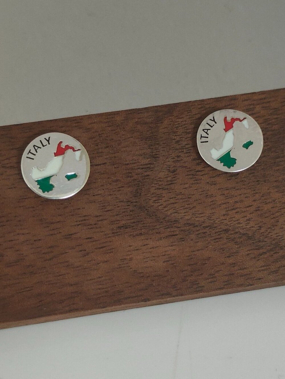 Italy Flag Map Travel Vacation Stud Earring Exclusive Designed S925 Silver
